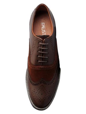 brown leatherette lace-up brouge - 15178783 - Standard Image - 3