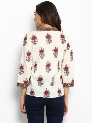 beige cotton printed shirt - 15179153 - Standard Image - 3
