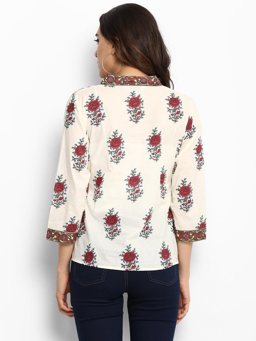 beige cotton printed shirt - 15179153 - Zoom Image - 3