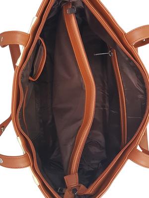 tan leatherette (pu) regular handbag - 15179320 - Standard Image - 3