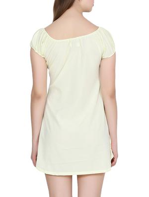 yellow solid crepe a-line dress - 15180497 - Standard Image - 3