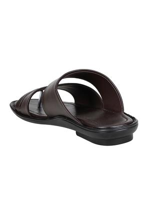 brown Leatherette slip on slipper - 15181539 - Standard Image - 3