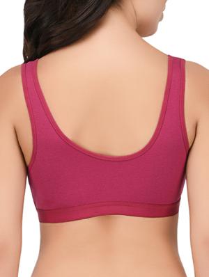 Purple solid hosery sports bra - 15186607 - Standard Image - 3