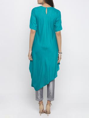 Sapphire asymmetric kurta - 15187103 - Standard Image - 3