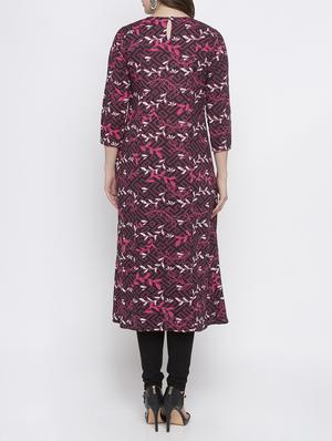 pink cotton a-line kurta - 15187111 - Standard Image - 3