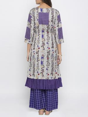 A-line frilled kurta - 15187124 - Standard Image - 3