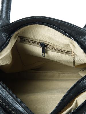 black leatherette regular handbag - 15187185 - Standard Image - 3