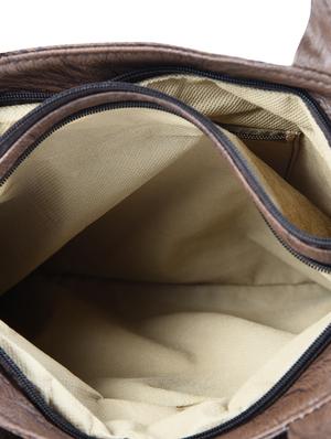 grey leatherette regular handbag - 15187187 - Standard Image - 3