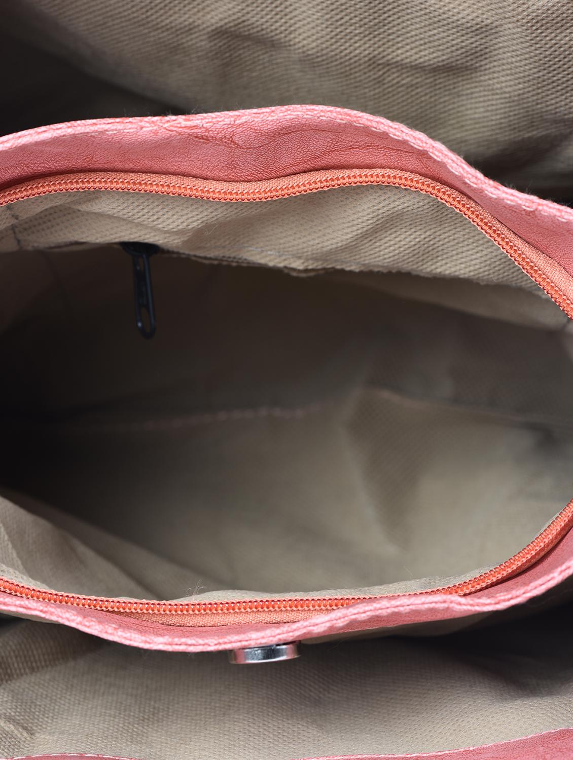 pink leatherette regular handbag - 15187199 - Zoom Image - 3