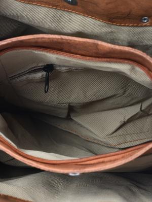 brown leatherette regular handbag - 15187201 - Standard Image - 3