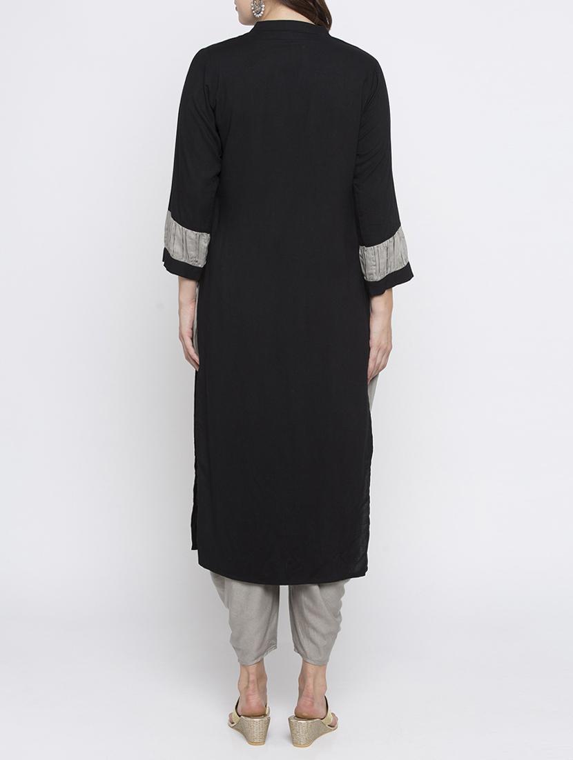 straight embroidered kurta - 15187217 - Zoom Image - 3
