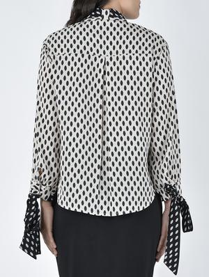 white crepe polka dotted shirt - 15189171 - Standard Image - 3