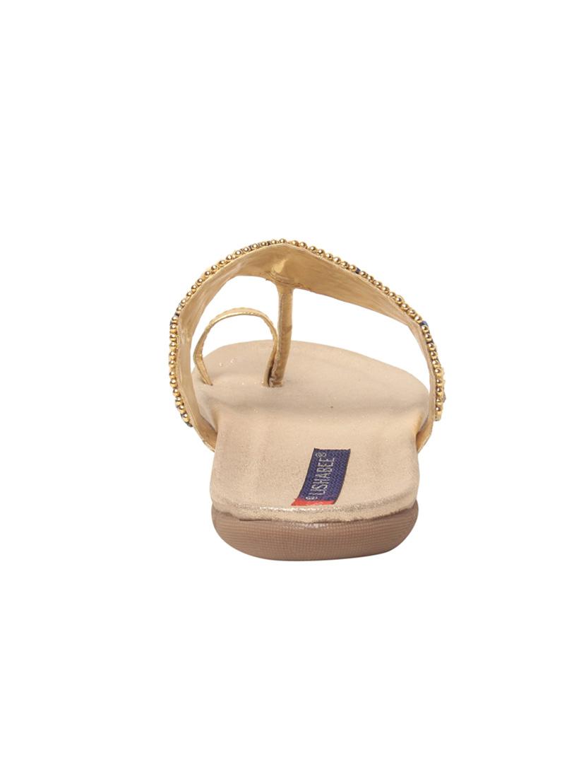 gold one toe kolhapuri - 15189872 - Zoom Image - 3