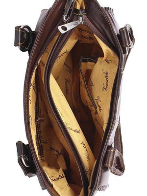 brown leatherette regular handbag - 15189938 - Standard Image - 3