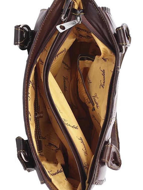 brown leatherette regular handbag - 15189938 - Zoom Image - 3