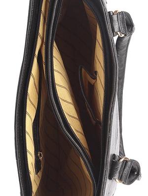 black leatherette regular handbag - 15189943 - Standard Image - 3
