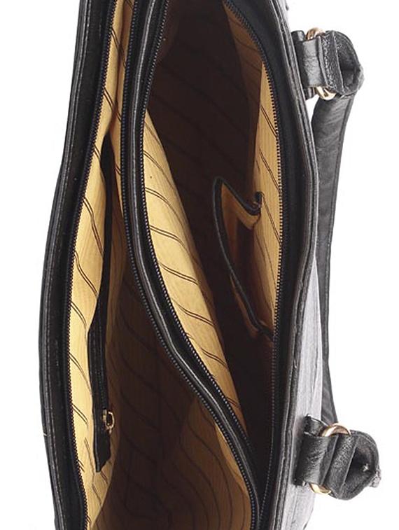 black leatherette regular handbag - 15189943 - Zoom Image - 3