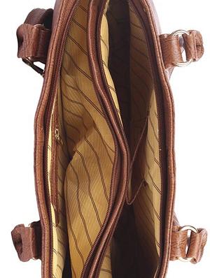 brown leatherette (pu) regular handbag - 15189945 - Standard Image - 3