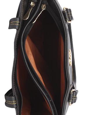 black leatherette (pu) regular handbag - 15189974 - Standard Image - 3