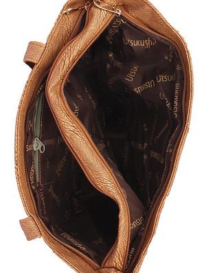 brown leatherette (pu) regular handbag - 15189990 - Standard Image - 3