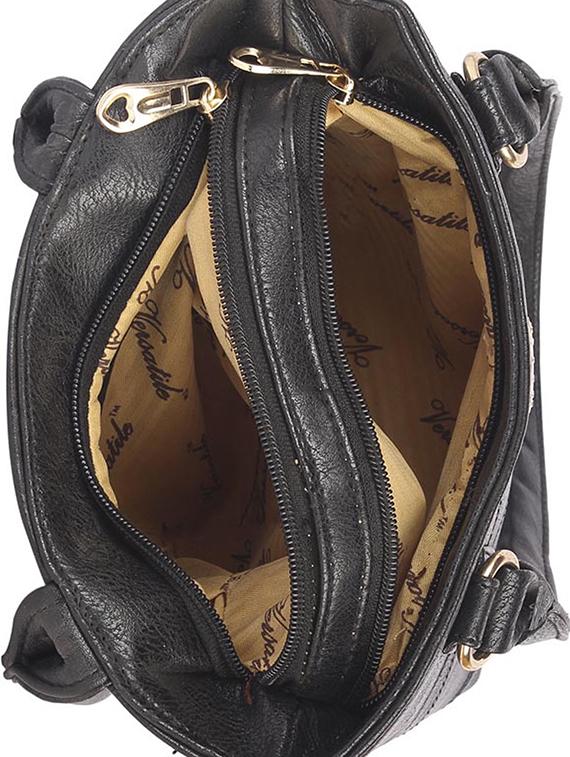 black leatherette (pu) regular handbag - 15190005 - Zoom Image - 3