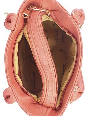 orange leatherette (pu) regular handbag - 15190009 - Standard Image - 3