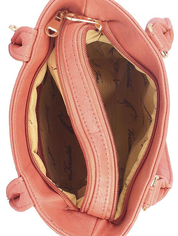 orange leatherette (pu) regular handbag - 15190009 - Zoom Image - 3