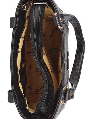 black leatherette (pu) regular handbag - 15190012 - Standard Image - 3