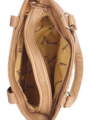 beige leatherette (pu) regular handbag - 15190018 - Standard Image - 3