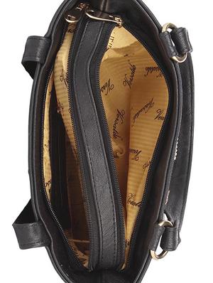 black leatherette (pu) regular handbag - 15190020 - Standard Image - 3