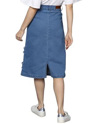 blue denim skirt - 15191783 - Standard Image - 3