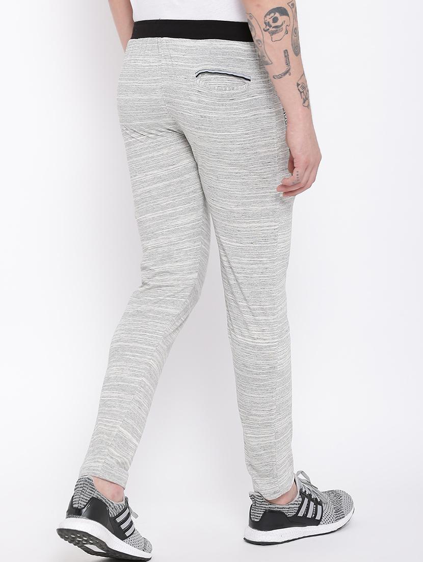 grey cotton full length track pant - 15191831 - Zoom Image - 3