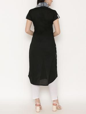Black rayon kurta pant - 15192007 - Standard Image - 3