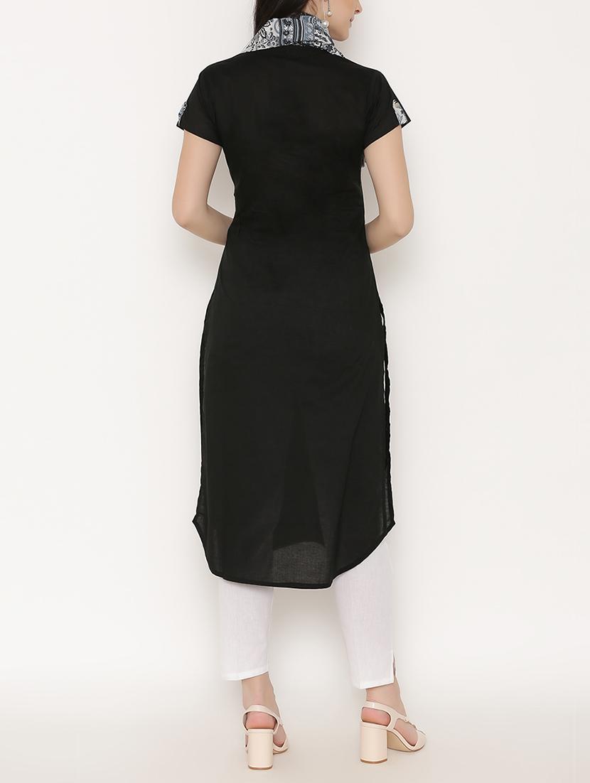 Black rayon kurta pant - 15192007 - Zoom Image - 3