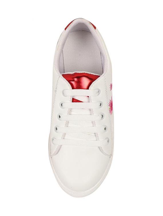 white leatherette laceup sneakers - 15193658 - Zoom Image - 3