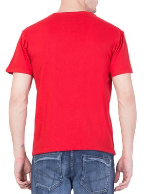 red cotton chest print t-shirt - 15194140 - Standard Image - 3