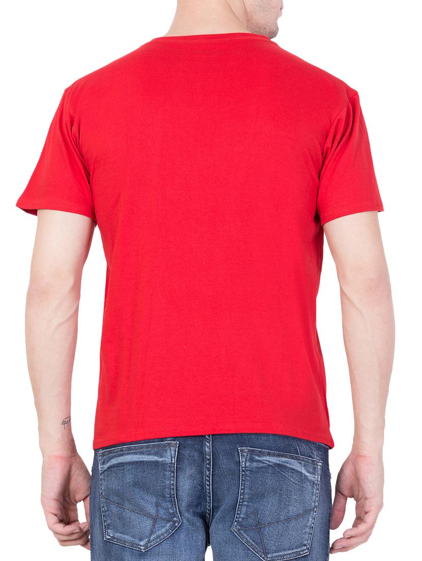 red cotton chest print t-shirt - 15194140 - Zoom Image - 3