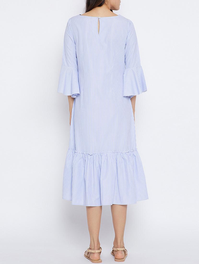 blue cotton striped drop waist dress - 15194845 - Zoom Image - 3