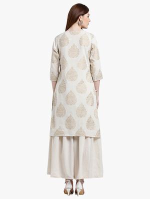 foil printed kurta palazzo set - 15195188 - Standard Image - 3