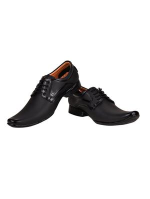 black leatherette lace-up derby - 15200083 - Standard Image - 3