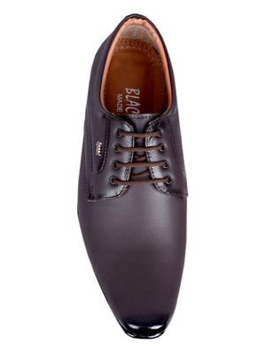 brown leatherette lace-up derby - 15200086 - Standard Image - 3