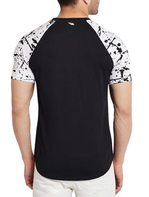 black cotton raglan t-shirt - 15200578 - Standard Image - 3