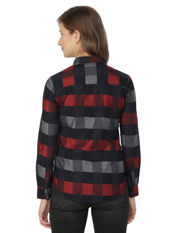 roll-up sleeves checkered shirt - 15200620 - Zoom Image - 3