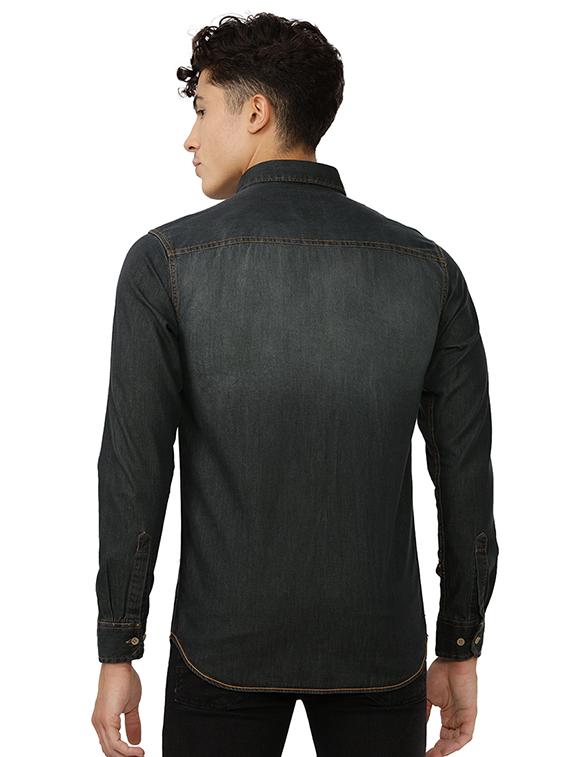 grey cotton casual shirt - 15200849 - Zoom Image - 3