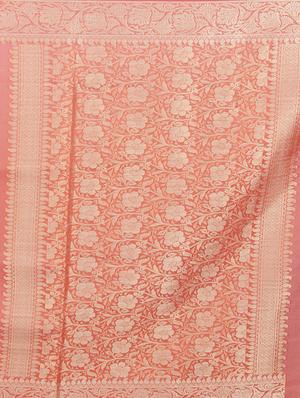 floral zari pallu banarasi saree with blouse - 15201023 - Standard Image - 3
