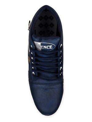 blue leatherette lace up sneaker - 15201495 - Standard Image - 3