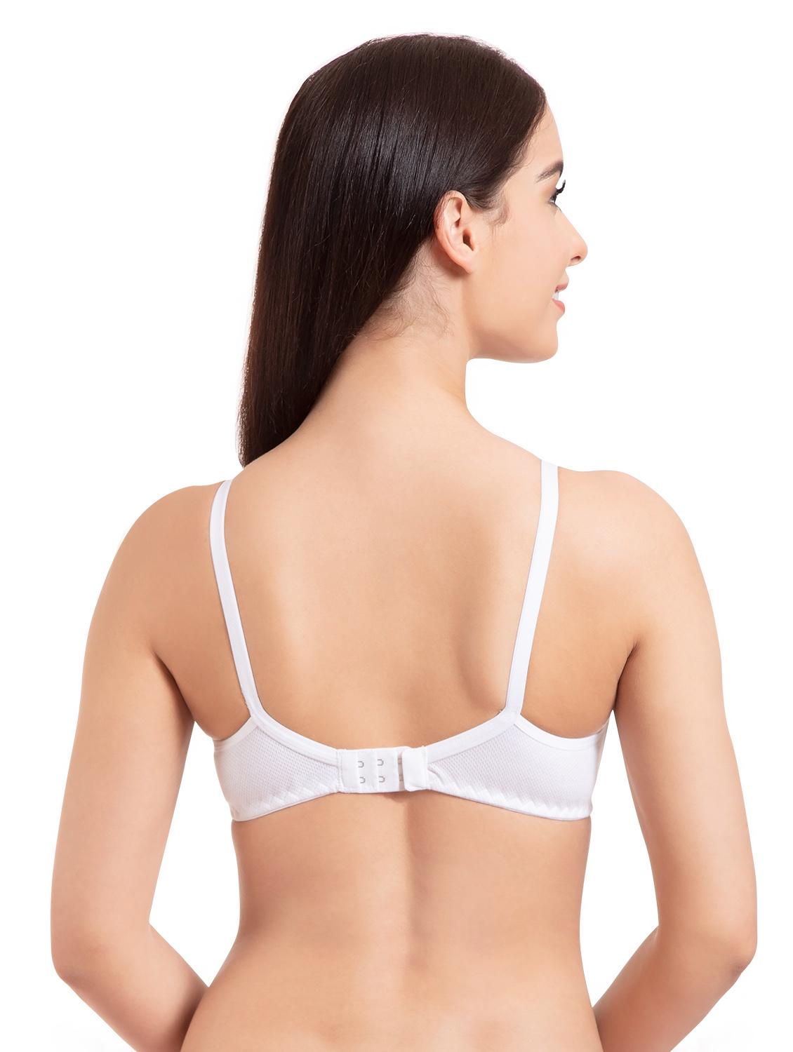 white solid cotton t-shirt bra - 15203779 - Zoom Image - 3
