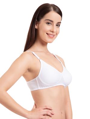 set of 2 white solid cotton t-shirt bra - 15203832 - Standard Image - 3
