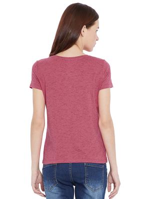 pink solid viscose tee - 15203865 - Standard Image - 3