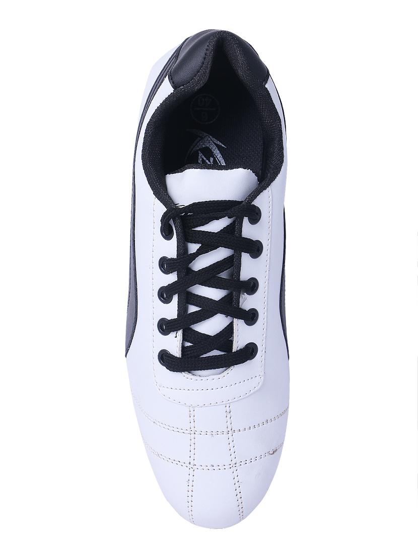 white leatherette lace up sneaker - 15207117 - Zoom Image - 3